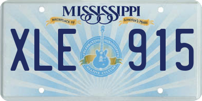 MS license plate XLE915