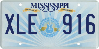 MS license plate XLE916