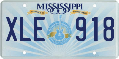 MS license plate XLE918