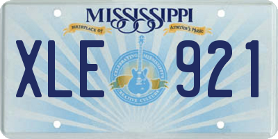 MS license plate XLE921