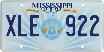 MS license plate XLE922