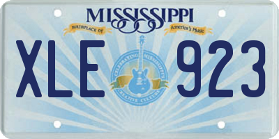MS license plate XLE923