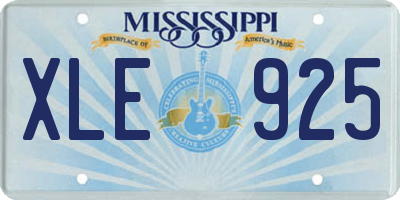 MS license plate XLE925
