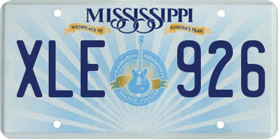 MS license plate XLE926