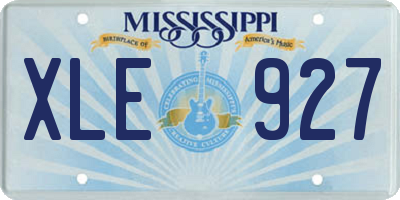 MS license plate XLE927