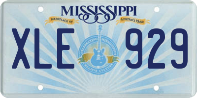 MS license plate XLE929