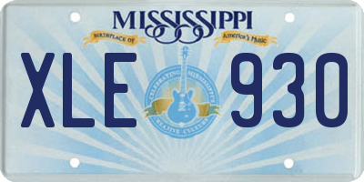 MS license plate XLE930