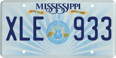 MS license plate XLE933