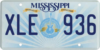 MS license plate XLE936