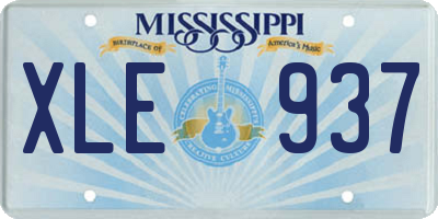 MS license plate XLE937