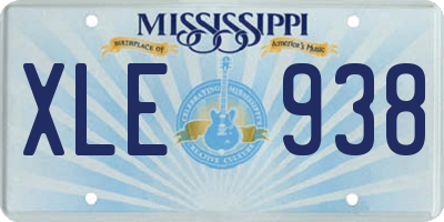 MS license plate XLE938