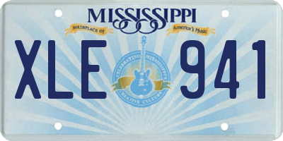 MS license plate XLE941