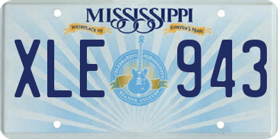 MS license plate XLE943