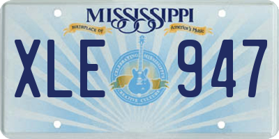 MS license plate XLE947