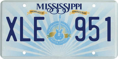 MS license plate XLE951