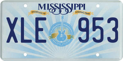 MS license plate XLE953