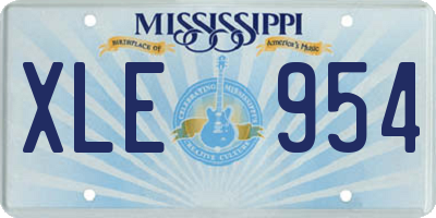 MS license plate XLE954