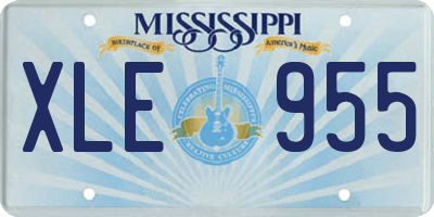 MS license plate XLE955