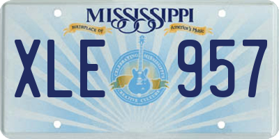 MS license plate XLE957