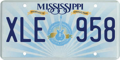 MS license plate XLE958
