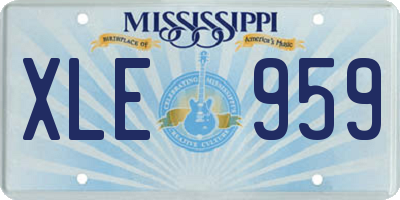 MS license plate XLE959