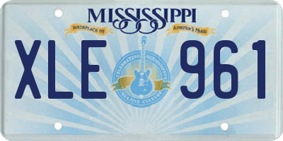 MS license plate XLE961