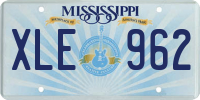 MS license plate XLE962