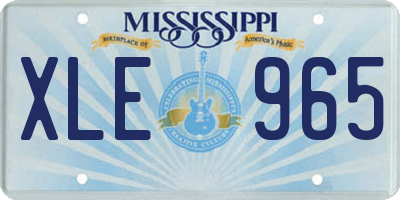 MS license plate XLE965