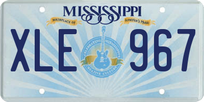 MS license plate XLE967