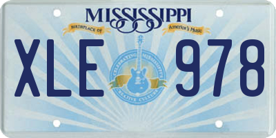 MS license plate XLE978