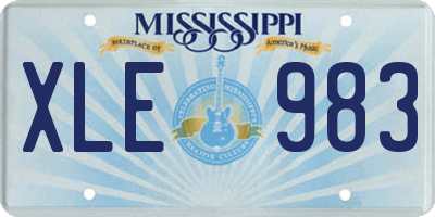MS license plate XLE983
