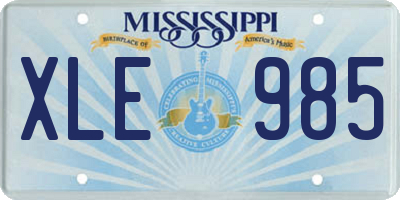 MS license plate XLE985