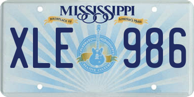 MS license plate XLE986