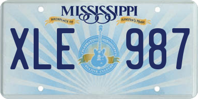 MS license plate XLE987