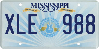 MS license plate XLE988