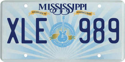 MS license plate XLE989