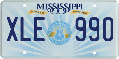 MS license plate XLE990