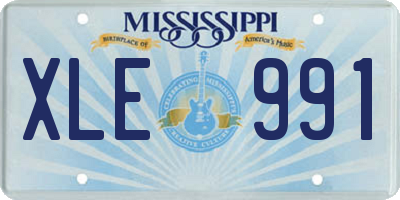 MS license plate XLE991