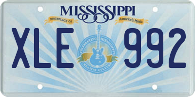 MS license plate XLE992