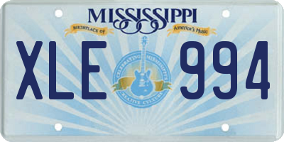 MS license plate XLE994