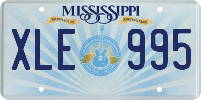 MS license plate XLE995