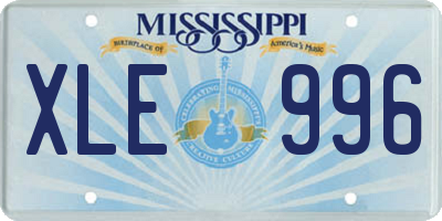 MS license plate XLE996