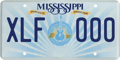 MS license plate XLF000
