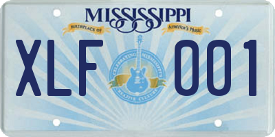 MS license plate XLF001