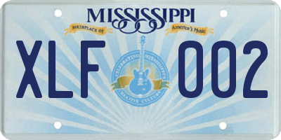 MS license plate XLF002