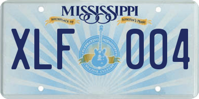 MS license plate XLF004