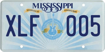 MS license plate XLF005