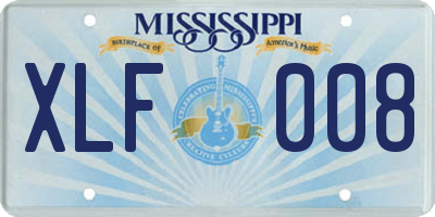 MS license plate XLF008