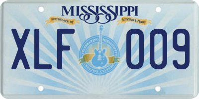 MS license plate XLF009
