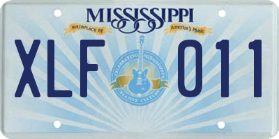 MS license plate XLF011